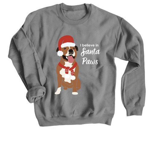 Santa Paws - Dog, a Charcoal Crewneck Sweatshirt