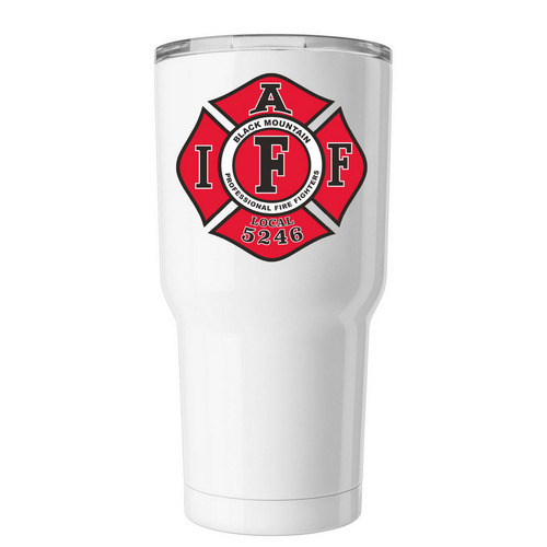 Black Mountain Professional Firefighters, a White Insulated Tumbler