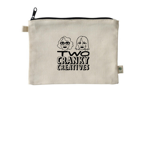 Two Cranky Creatives Logo, a Natural 9"x7" Hemp Blend Pouch