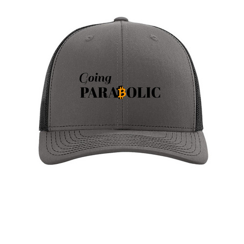 Trucker Hats, a Charcoal/ Black Printed Snapback Trucker Cap