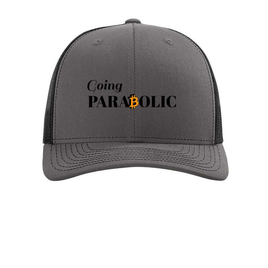 Trucker Hats, a Charcoal/ Black Printed Snapback Trucker Cap