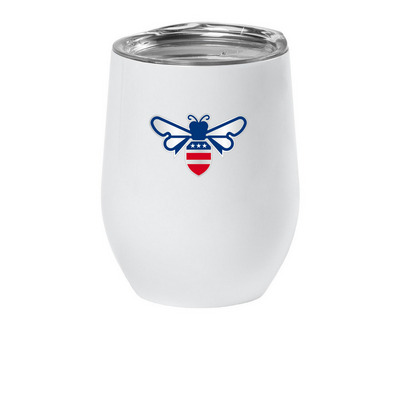 Save The Bees USA Wine Tumbler, a White Insulated Wine Cup