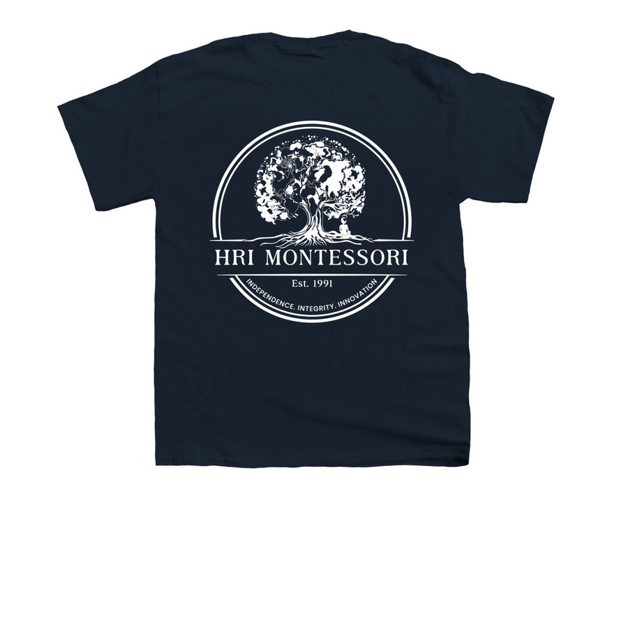 Tree Logo- Youth Shirts, a Navy Youth Unisex Tee (back-view)