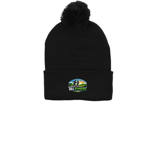 HRH Beanies, a Black Printed Pom-Pom Beanie