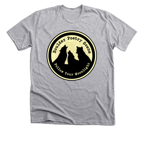 Support Boulder Poetry Scene, a Athletic Heather Premium Unisex Tee