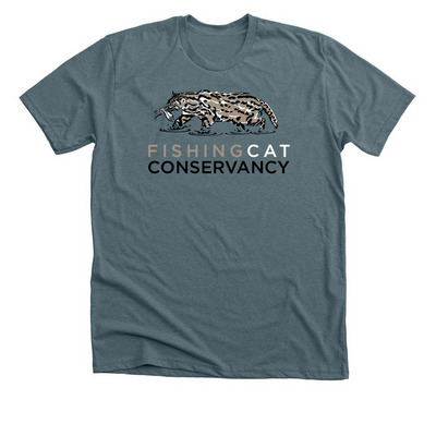 Help Protect Fishing Cats in the Wild, a Heather Slate Premium Unisex Tee