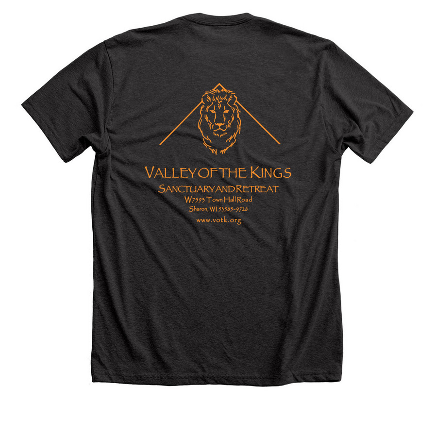 Valley of the Kings Fundraiser, a Dark Grey Heather Premium Unisex Tee (back-view)
