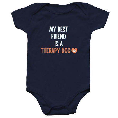 Bestie is a Therapy Dog - Infant, a Navy Infant Onesie