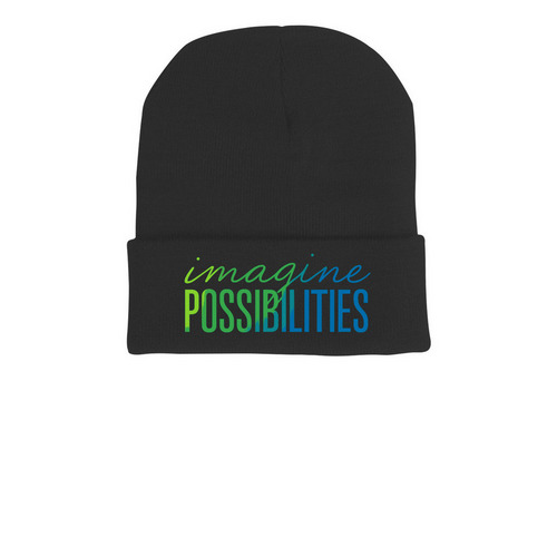 IP Beanie, a Black Printed Cuffed Beanie