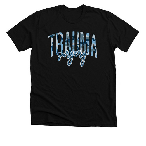 Le Bonheur: camo blue trauma, a Solid Black Blend Premium Unisex Tee