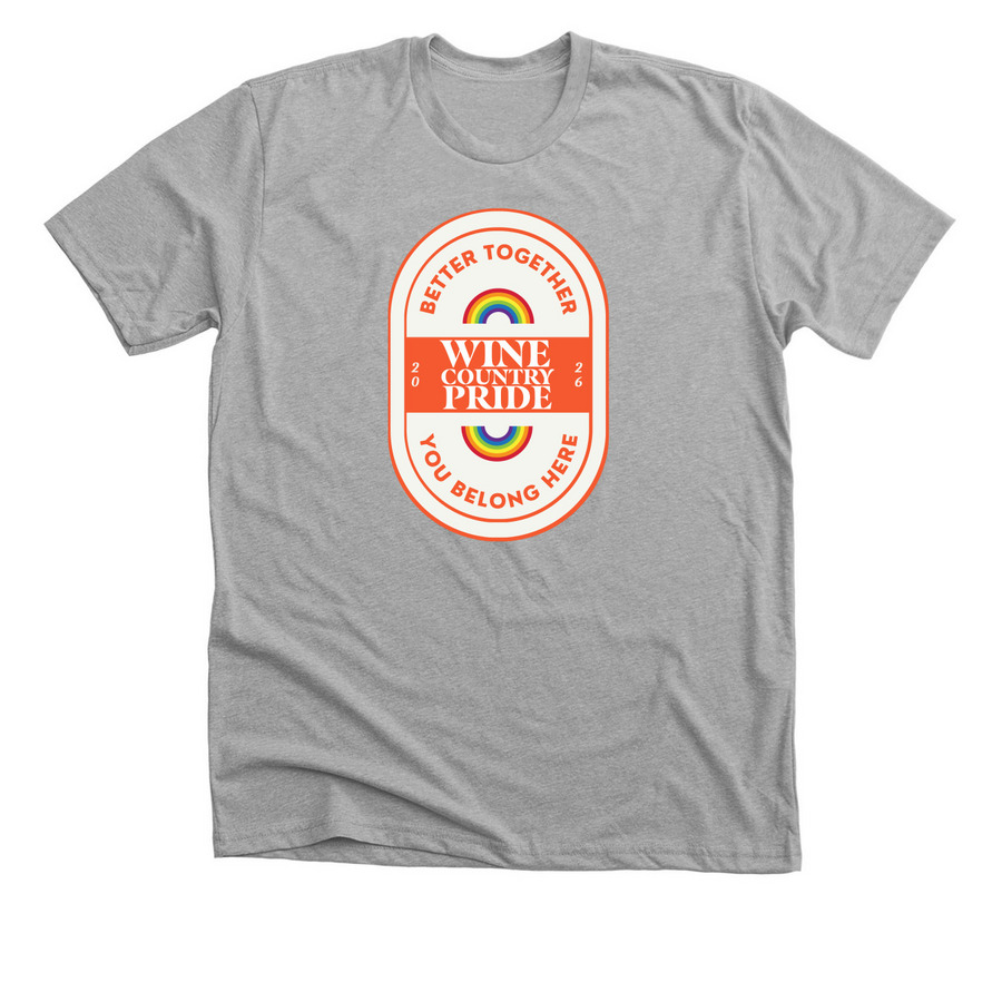WINE COUNTRY PRIDE 2026 SHIRT, a Athletic Heather Premium Unisex Tee