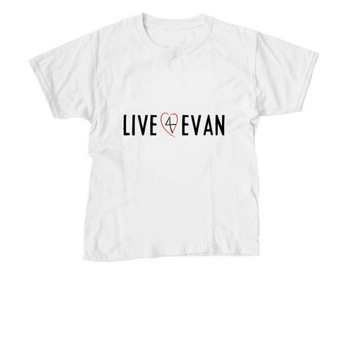 Live4Evan Heart Warrior Shirts - YOUTH, a White Youth Unisex Tee