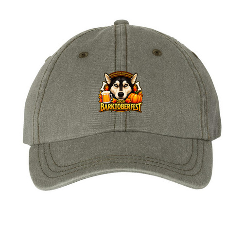 Barktoberfest 2026, a Olive Printed Pigment Dye Baseball Cap