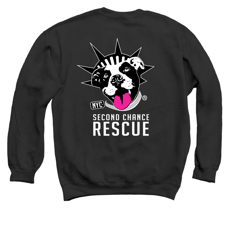 NYCSCR Vintage Logo, a Black Crewneck Sweatshirt (back-view)