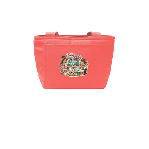 Slay at Home Mama & Blue Collar Wife, a Coral Splash Insulated Lunch Tote