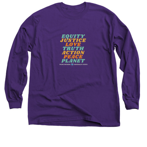 FINAL: PUC Graphic on FRONT & BACK, a Purple Classic Long Sleeve Tee