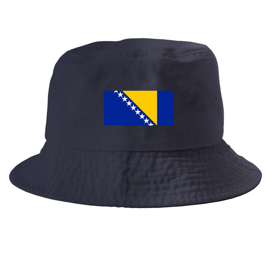 Bosnian Bucket Hat, a Navy Printed Bucket Hat