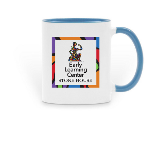 Early Learning Center Mug, a Light Blue Two-Tone Ceramic Mug
