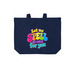 Spell it in COLOR, a River Blue Navy Cotton Canvas Tote Bag