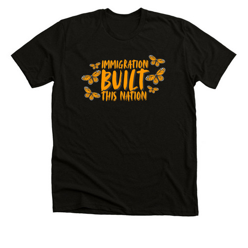 Immigration Built This Nation Tee, a Solid Black Blend Premium Unisex Tee