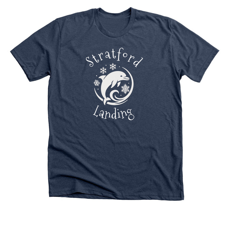 Winter 2026 Stratford Landing, a Heather Navy Premium Unisex Tee