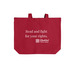 The Horrors Persist Tote, a Deep Red Cotton Canvas Tote Bag (back-view)