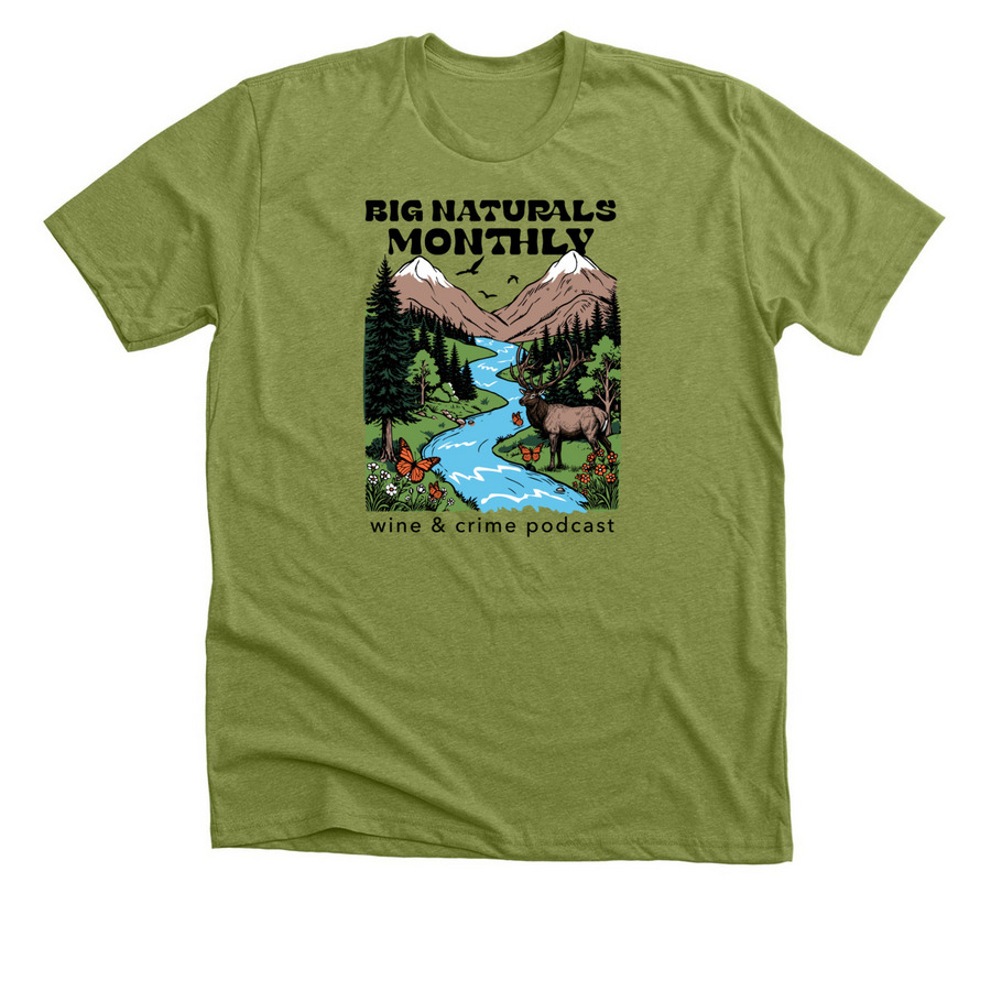 Big Naturals Monthly, a Heather Green Premium Unisex Tee