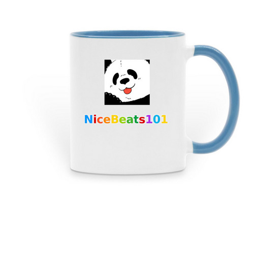 NiceBeats101 Mug, a Light Blue Two-Tone Ceramic Mug