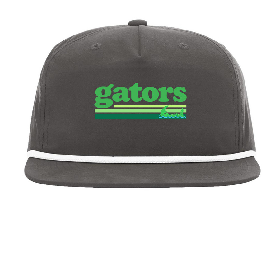 Gator stripes hat, a Charcoal/ White Printed Umpqua Snapback Cap