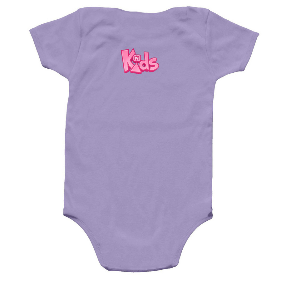 Child of God: Shimmer & Shine II, a Lavender Infant Onesie (back-view)