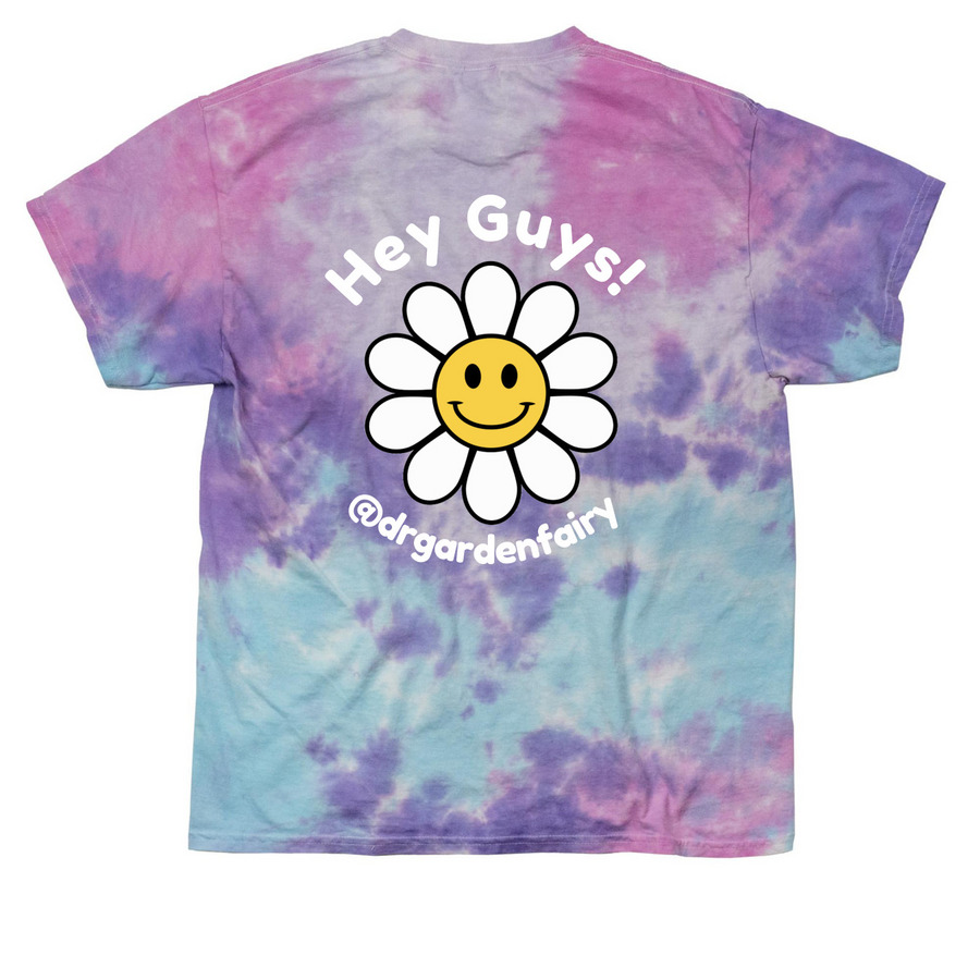 Dr. Garden Fairy Tie-Dye Flower Tee, a Cotton Candy Classic Tie Dye Tee (back-view)