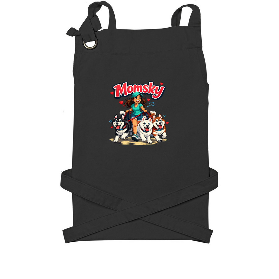 Momsky Aprons, a Black Cotton Canvas Pocket Apron