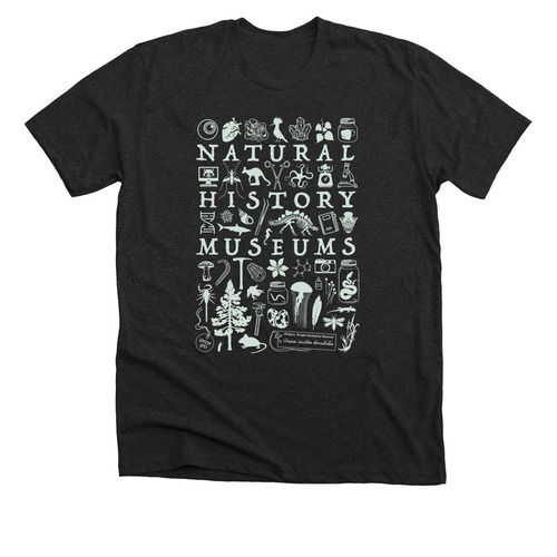 (eye heart) Natural History Museums, a Dark Grey Heather Premium Unisex Tee