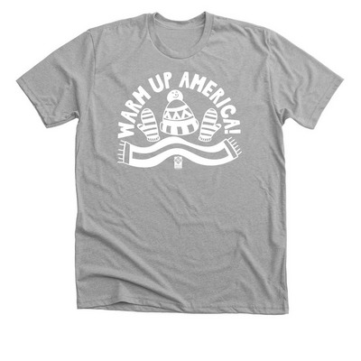 Warm Up America! 2025-2026 (White Lettering), a Athletic Heather Premium Unisex Tee