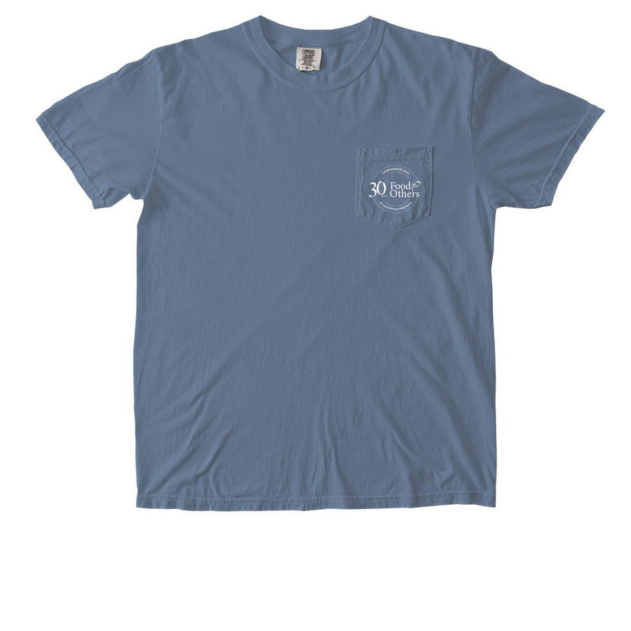 30th Anniversary Pocket T-Shirt, a Blue Jean Comfort Colors Pocket Tee