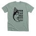 TXHR - World Revolves Around My Husky, a Heather Sage Premium Unisex Tee