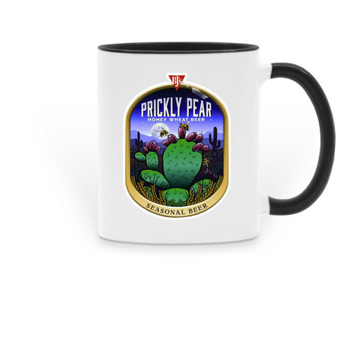 Prickly Pear Mug - March '23 Star's, a Black Two-Tone Ceramic Mug
