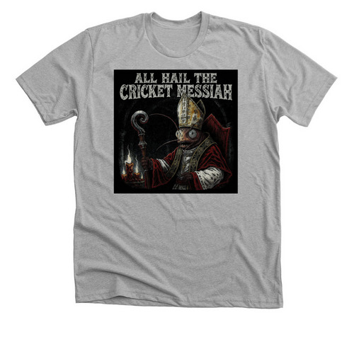 All Hail The Cricket Messiah!, a Athletic Heather Premium Unisex Tee