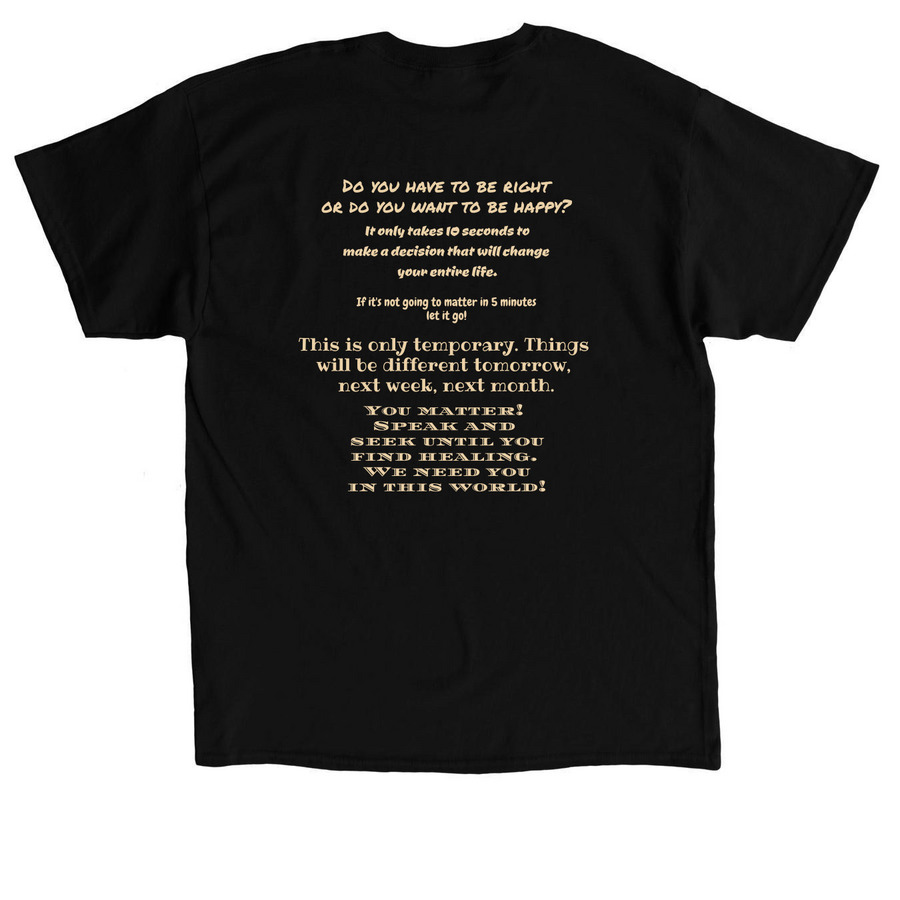 Remind & Inspire, a Black Classic Unisex Tee (back-view)