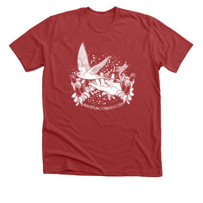 Swallow Set Free - White design, a Heather Canvas Red Premium Unisex Tee