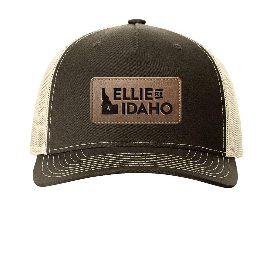 Patch Effect Trucker Hat, a Chocolate Chip/ Birch Printed Five-Panel Trucker Cap