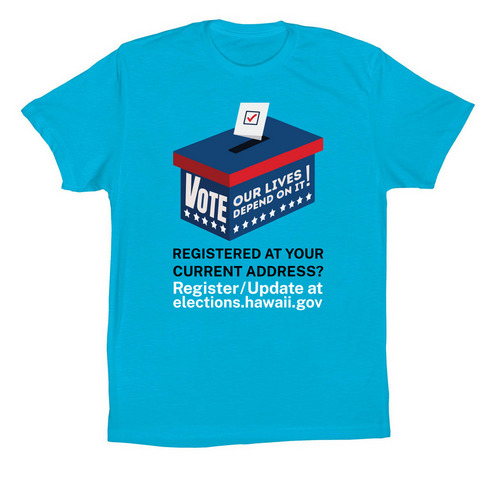 VOTE!, a Turquoise Premium Cotton Tee