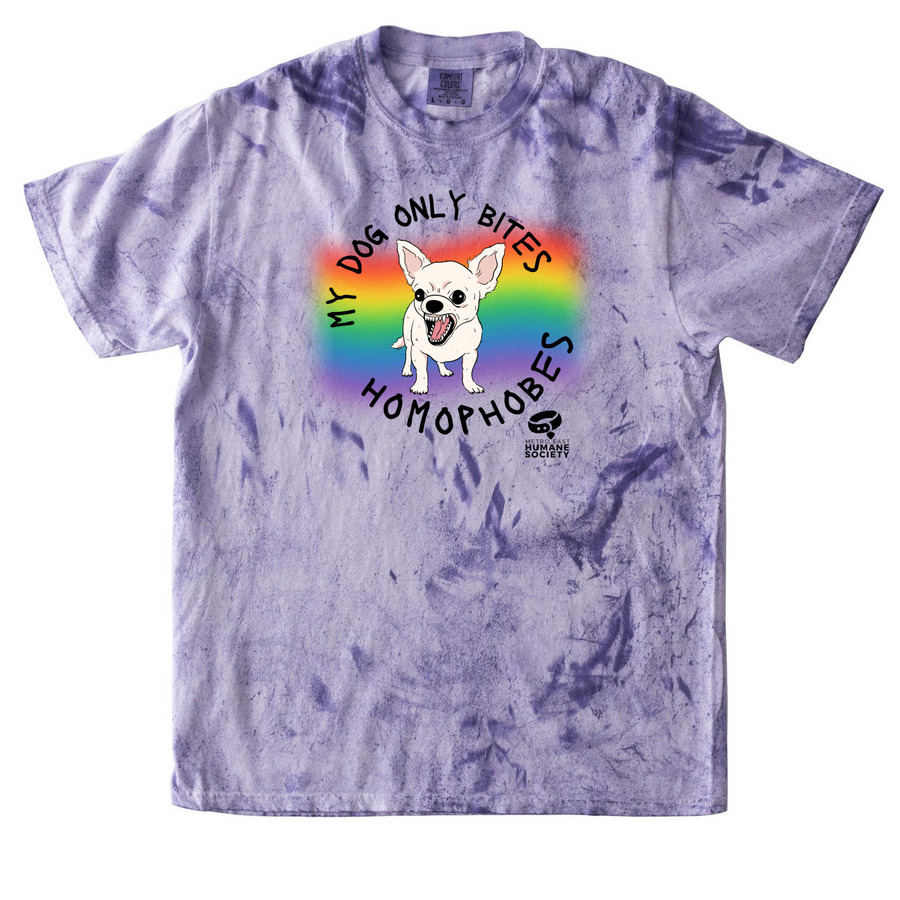 Pride 2024 - Beware of Dog, a Amethyst Comfort Colors Colorblast Tee