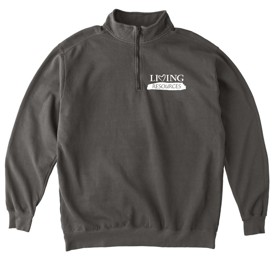 3/4 Zip Logo Sweatshirt, a Pepper Comfort Colors Quarter Zip Pullover