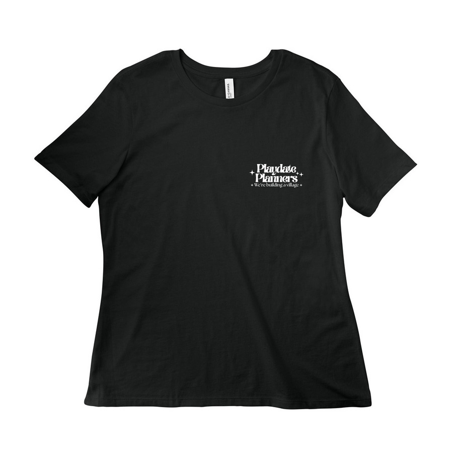 Playdate Planners Slogan Tee / Sweatshirt, a Vintage Black Women?s Relaxed Cotton Tee