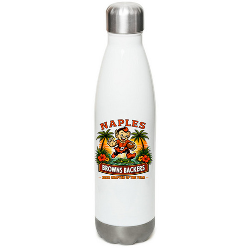 Happy Elf Water Bottle, a White Stainless Steel Water Bottle
