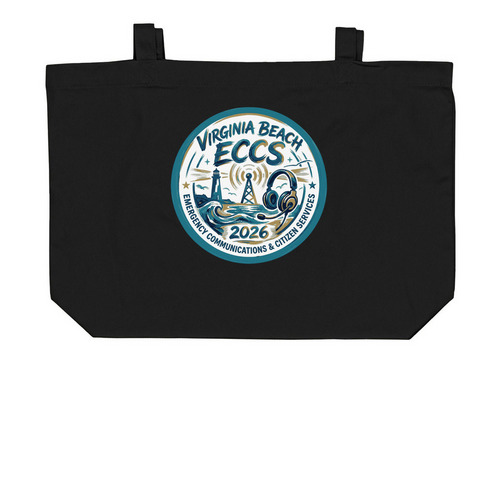 2026 ECCS TCW Bags, a Black Large Organic Cotton Tote Bag