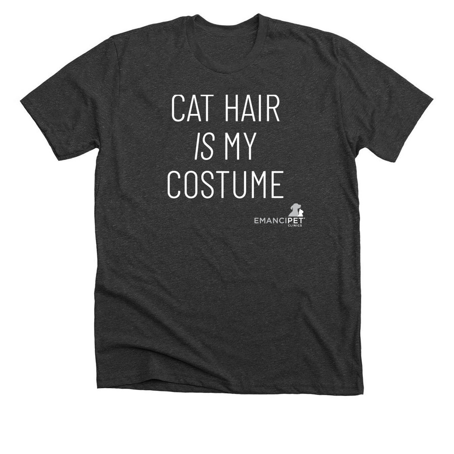Cat Hair IS My Costume, a Dark Grey Heather Premium Unisex Tee