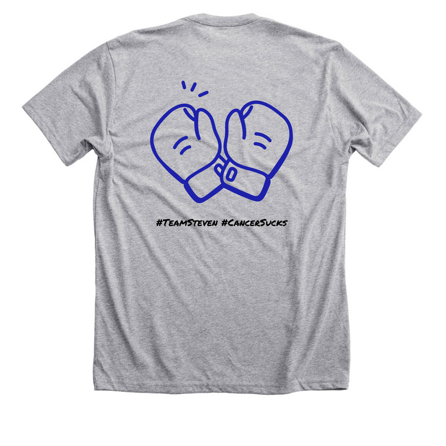 Help Support Steven?s Fight Against GBM&nbsp;, a Athletic Heather Premium Unisex Tee (back-view)