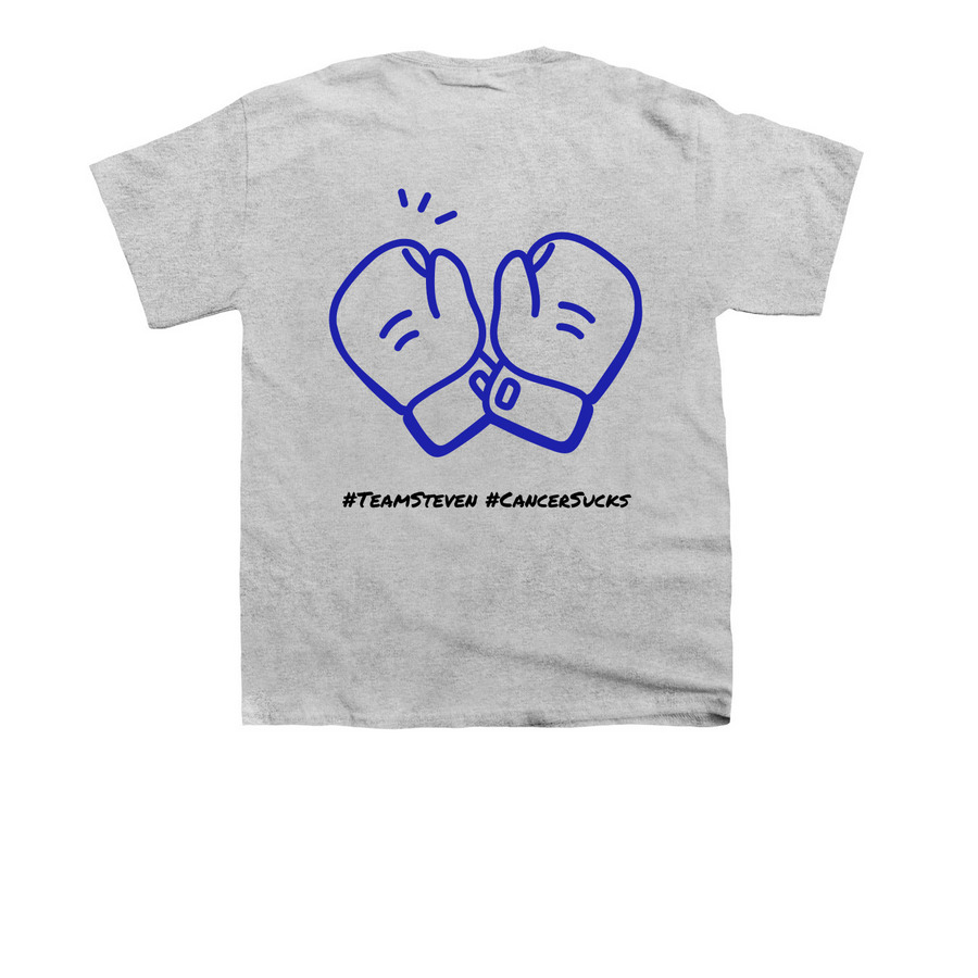 Help Support Steven?s Fight Against GBM&nbsp;, a Sport Grey Youth Unisex Tee (back-view)